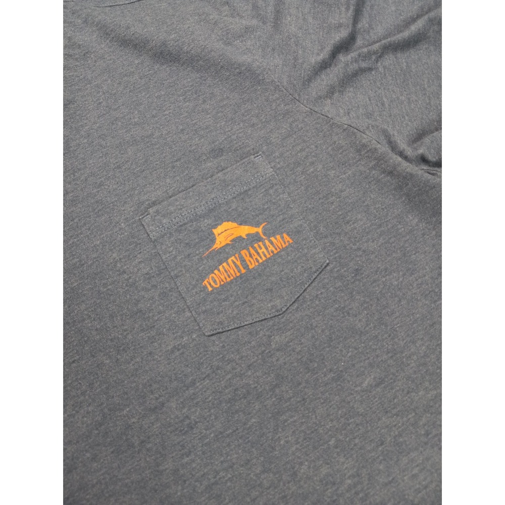 Tommy Bahama Mens Small Blue Drive and Shine Golf Graphic Pocket T-Shirt Heather - Picture 2 of 6